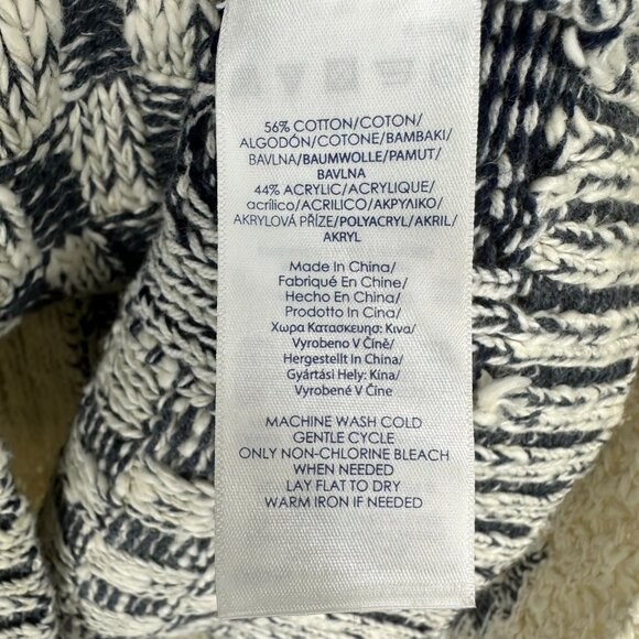 Chaps Black and Cream Patchwork Sweater - Picture 7 of 7